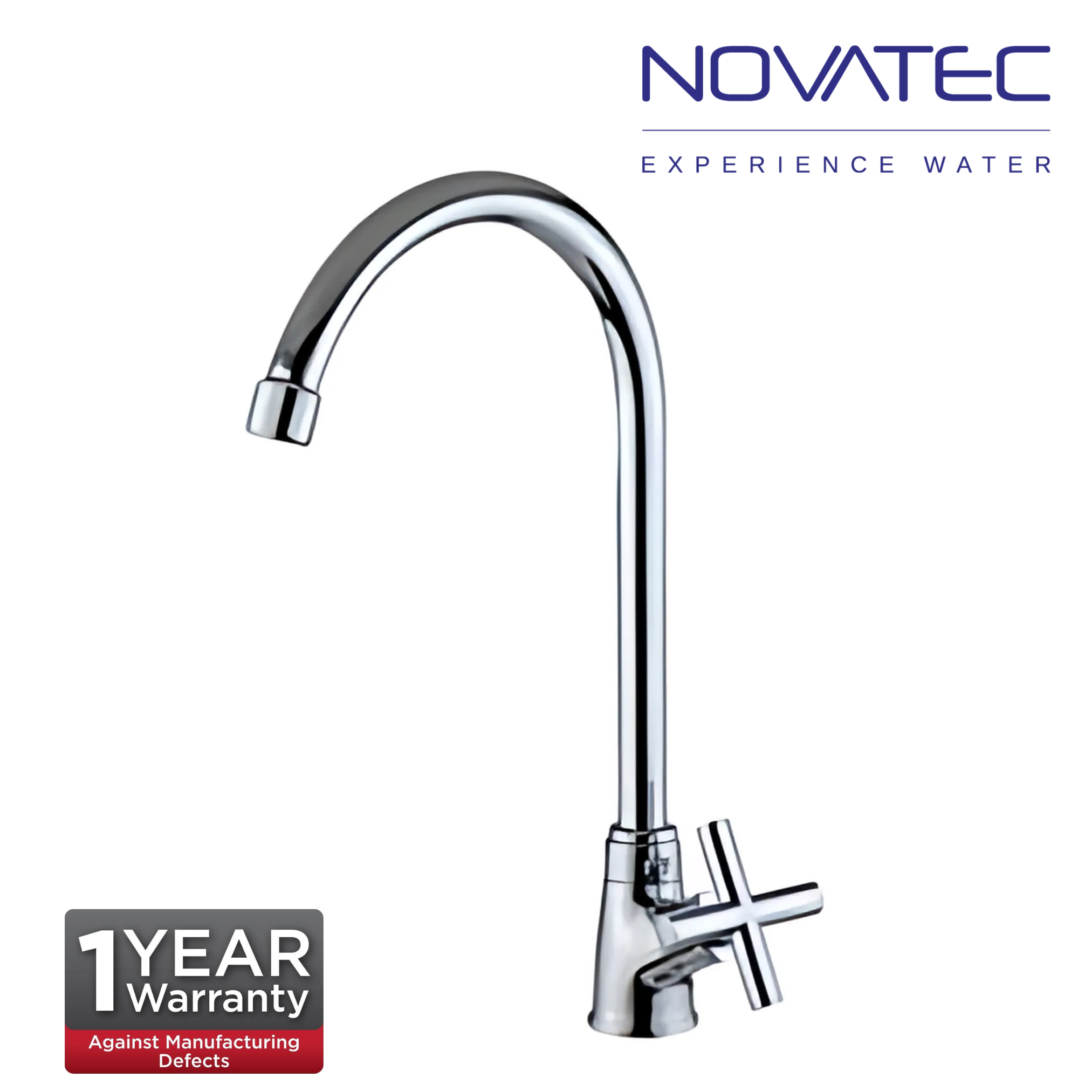 Novatec Clio Chrome Plated Pillar Sink Tap